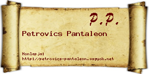 Petrovics Pantaleon névjegykártya